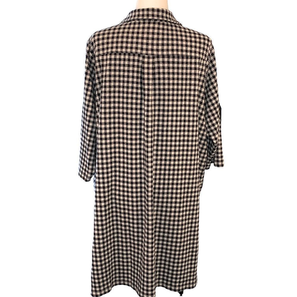 Lands’ End Black White Checked Pattern Shirtwaist… - image 3
